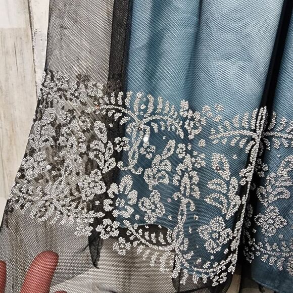 Morgan & Co Midi Formal Dress Blue Size 5/6 - Picture 5 of 11